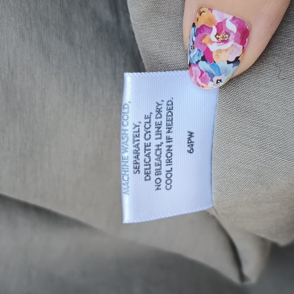 Eileen Fisher Tan Taupe Mandarin Collar Zip Up Jacket Sz Small Italian Fabric - Picture 9 of 9